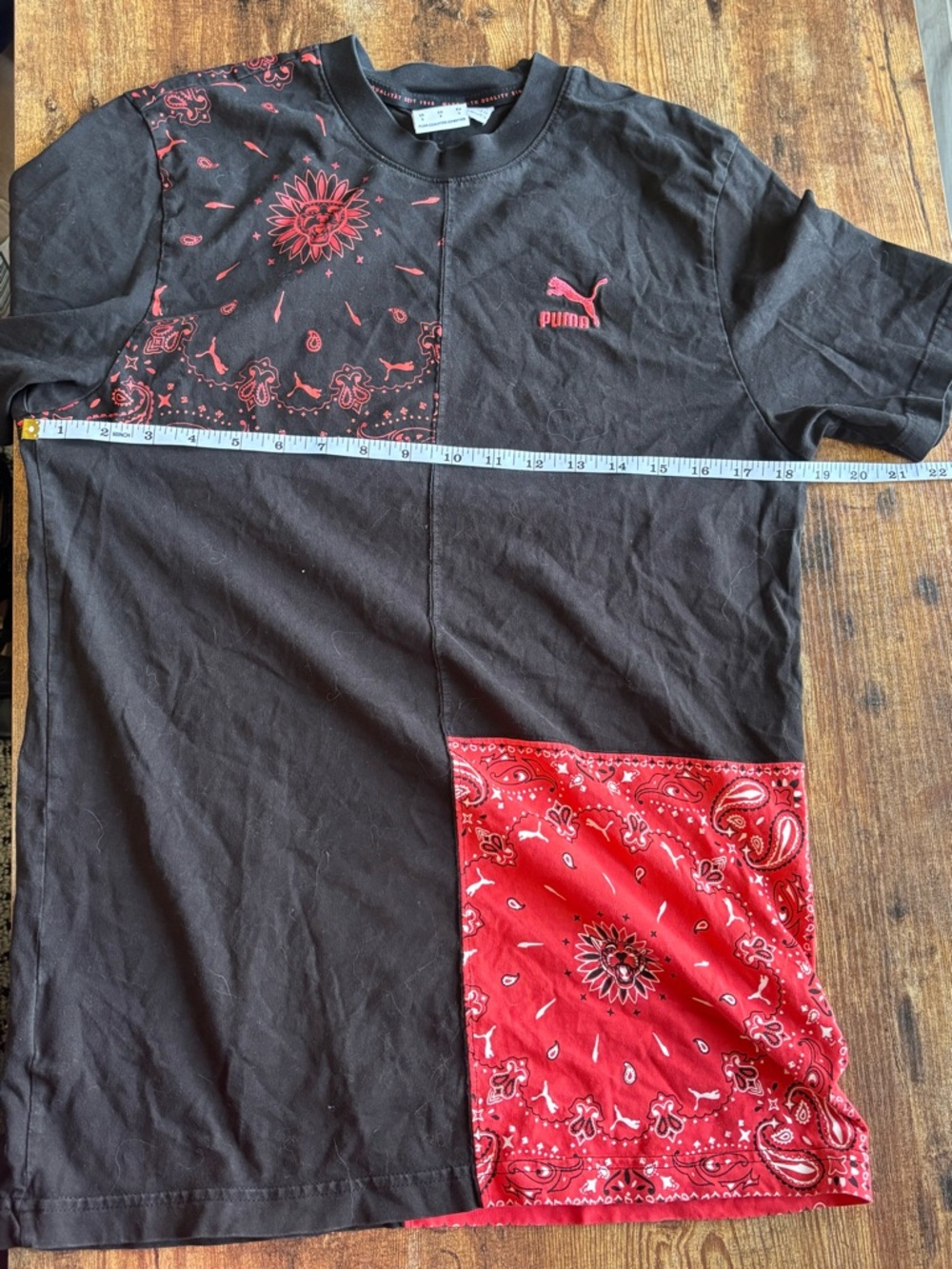 Puma black and red tshirt bandana print